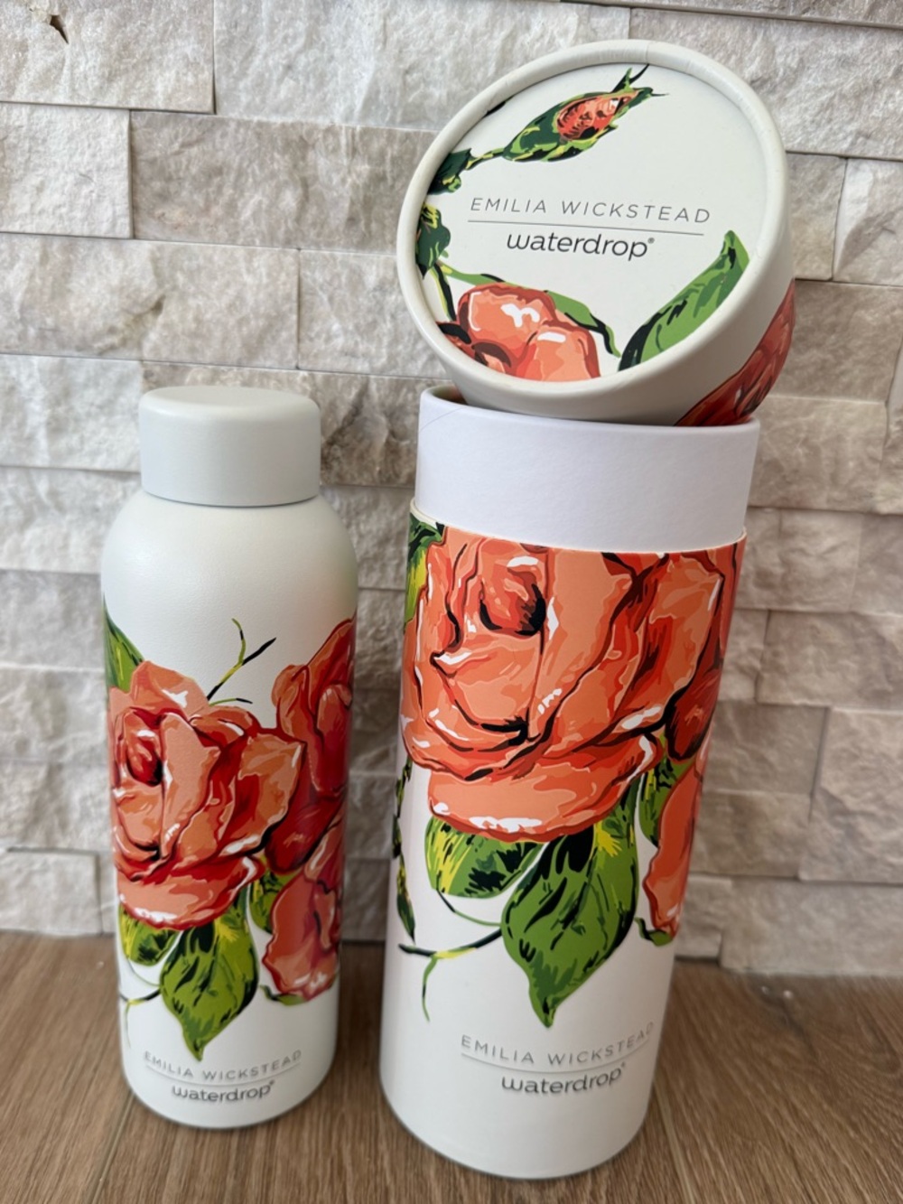 EMILIA WICKSTEAD x Waterdrop Insulated Water Bottle Red Rose 20oz Ltd Edition!